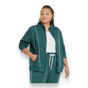 Ava & Viv Plus Size Green Zip-Up Active Performance Jacket Green 3X